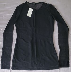 NWT ALALA Mesh Black Long Sleeve Sport Top Size Small